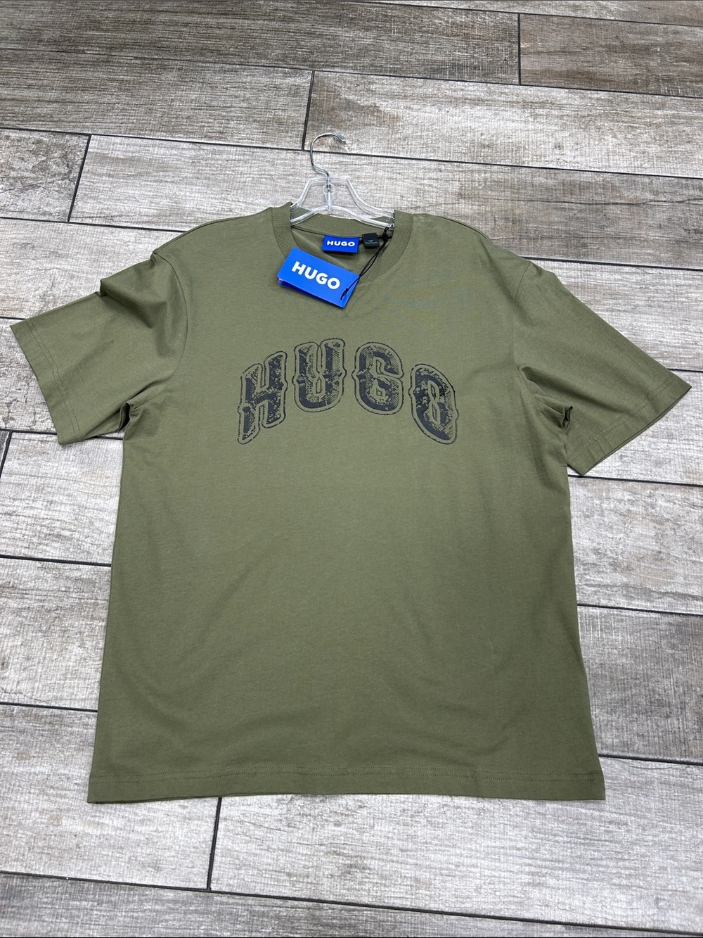 100% Authentic Hugo Blue Label Olive Men’s Logo Short-Sleeve T-Shirt NWT